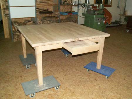 table de cuisine chene en finition